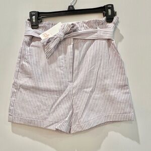 GB Girls High Waist Striped Shorts with Belt